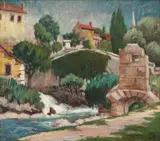 Petar Tiješić, From Mostar, cca. 1930., oil on board