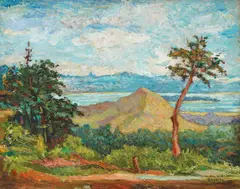 Valencia Lake by Radmila Marković Đorđević Lala, 1953., oil on canvas mounted on cardboard, sold Dec 2024