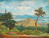 Radmila Marković Đorđević Lala, Valencia Lake, 1953., oil on canvas mounted on cardboard