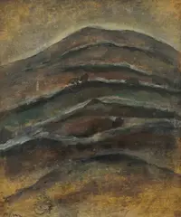 Frano Šimunović, Vertical Stony Ground, 1966.-1976., watercolor on paper mounted on hardboard
