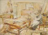Antun Motika, Carpenter in the Workshop, 1934., oil on canvas