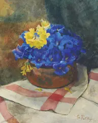 Slava Raškaj, Still Life (Bells in a Bowl), cca. 1899., watercolor on paper