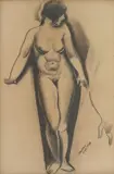 Vilko Gecan, Female Nude, 1927., chalk and charcoal on paper