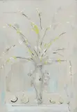 Antun Motika, Vase with Flowers, oil and charcoal on canvas