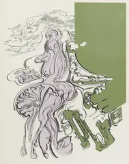 Vision by Ivo Friščić, 1998., silkscreen on paper, offered Dec 2024