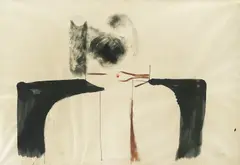 Ivan Šebalj, Smoker, 1977., ink and tempera on paper
