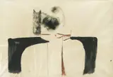 Ivan Šebalj, Smoker, 1977., ink and tempera on paper