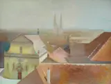 Josip Vaništa, View on Kaptol, oil on canvas