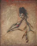 Albert Kinert, Goddess, 1967.-1968., oil on canvas mounted on hardboard