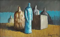 Željko Lapuh, Group, 1989., oil on board