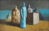 Željko Lapuh, Group, 1989., oil on board