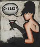 Nikolina Ivezič, Cheers!, 2004., assemblage on sheet metal attached to a board