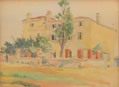 Bogumil Car, Houses in Medulin, 1949., watercolor and pencil on paper