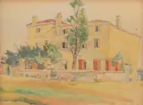 Bogumil Car, Houses in Medulin, 1949., watercolor and pencil on paper