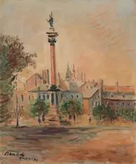 Dimitrie Berea, Vedere din Varșovia (Stare Miasto), 1947, ulei pe pânză