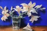 Mişu Teişanu, Crini Imperiali, pastel pe hârtie lipită pe carton