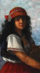 Viola Ányos, Dansatoare cu tamburină, ulei pe pânză