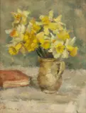 Dan Ialomiţeanu, Canceu cu narcise, 1936, ulei pe carton