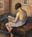 Dan Ialomiţeanu, Intimitate, 1933, cărbune și pastel pe hârtie