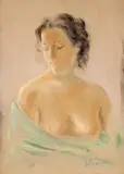 Ghelman Lazăr, Modelul, cărbune și pastel pe hârtie lipită pe carton