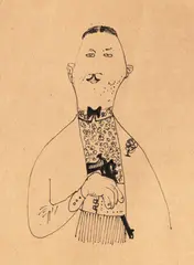 Un domn by Jules Perahim, cariocă pe hârtie, sold Nov 2024