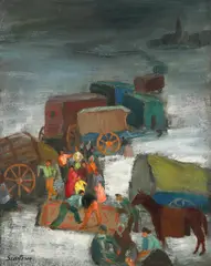 Familie de circari by Paul Scorţescu, ulei pe pânză, offered Nov 2024