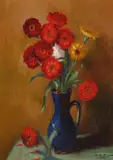 Canceu cu cârciumărese by Leon Biju, 1955, ulei pe carton, offered Nov 2024