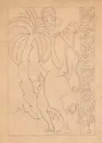 Mac (Mihail Filip) Constantinescu, Motiv african, creion pe hârtie