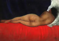 Cornel Raţiu, Nud cu spatele, pastel pe hârtie lipită pe carton