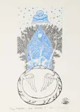 Ștefan Câlția, Casa albastră IV, 2021, serigrafie