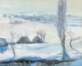 Paul Verona, Peisaj de iarnă, 1936, ulei pe pânză