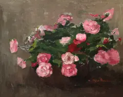 Mihai Cismaru, Trandafiri roz, 1995, ulei pe pânză