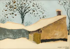 Eugen Craciun, Nocturnă, 1985, ulei pe carton
