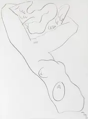 Henry Mavrodin, Nud, cărbune pe hârtie lipită pe carton