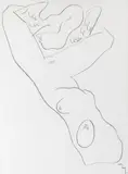 Henry Mavrodin, Nud, cărbune pe hârtie lipită pe carton