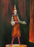 Ștefan Câlția, Clovn, 1997, ulei pe pânză