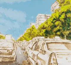 Nicolae Comănescu, Trafic, 2012, acrilic pe pânză