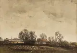 Sorin Ilfoveanu, Peisaj din Rădești, 1987, ulei pe pânză