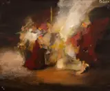 Mircea Ciobanu, Scena nativității, 1980, ulei pe pânză