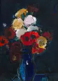 Gheorghe G. Vânătoru, Flori de primăvară, ulei pe pânză lipită pe carton
