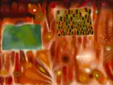 Andrei Cădere, Peisaj cu zebră teleghidată, 1963, ulei pe carton