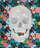 Alina Ondine Slimovschi, Diamond Skull, 2022, acrilic și tuș  pe pânză