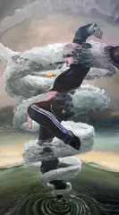 Obie Platon, King of Pop, 2019, ulei pe pânză