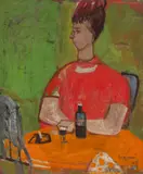 Așteptare by Ion Popescu Negreni, ulei pe pânză lipită pe carton, offered Nov 2024