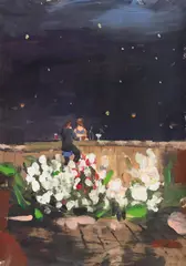 Marius Bercea, Untitled (Thoughts Safari), 2015, acrilic și ulei pe hârtie