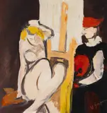 Vasile Grigore, Pictorul și muza lui, ulei pe pânză lipită pe carton