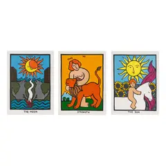 Ioana Popescu, Moon, Sun and Strength (Tarot series), acrilic pe pânză