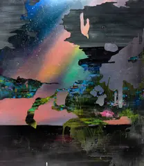 Andrada Feșnic, Aurora Borealis, 2017, acrilic pe pânză