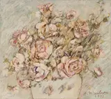 Flori de primăvară by Emilia Niculescu-Petrovici, 1992, ulei pe pânză, sold Nov 2024