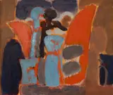 Vasile Grigore, Natură statică cu vase albastre, anii '60, ulei pe pânză